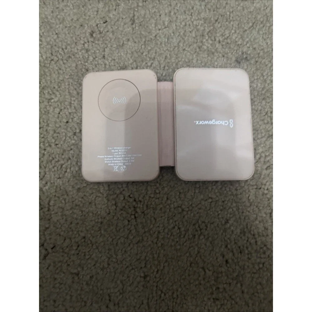 Chargeworx 3 in 1 Wireless Charging Pad iPhone Pods Apple Watch Magsafe Foldable